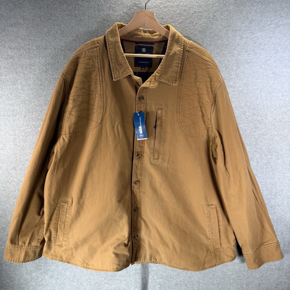 NRA 1871 Men's CCW Canvas Jacket 3XL Conceal-Carry Pockets Buttons-Snap Access